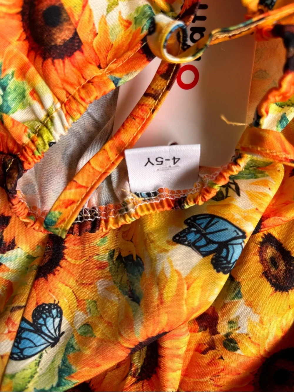 OshKosh B'gosh Sunflower Print Yellow Dress & Black Floral Graphic Dress
